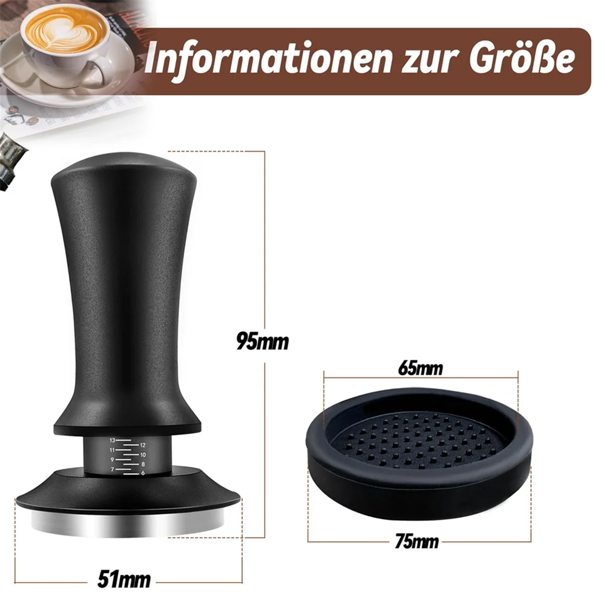 Набор темперов для кофе 51 мм набор эспрессо бариста с темпером на основании из