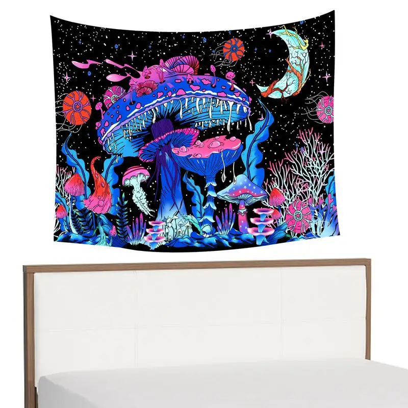 

Psychedelic Mushroom Indian Tapestry Indian Printed Wall Art Wall Decoration Tapestries Boho Tapestry Wall Hangings For Room