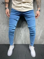 jeans men elastic waist skinny pants 2022 new blue mens denim trousers stretch no ripped pants male streetwear