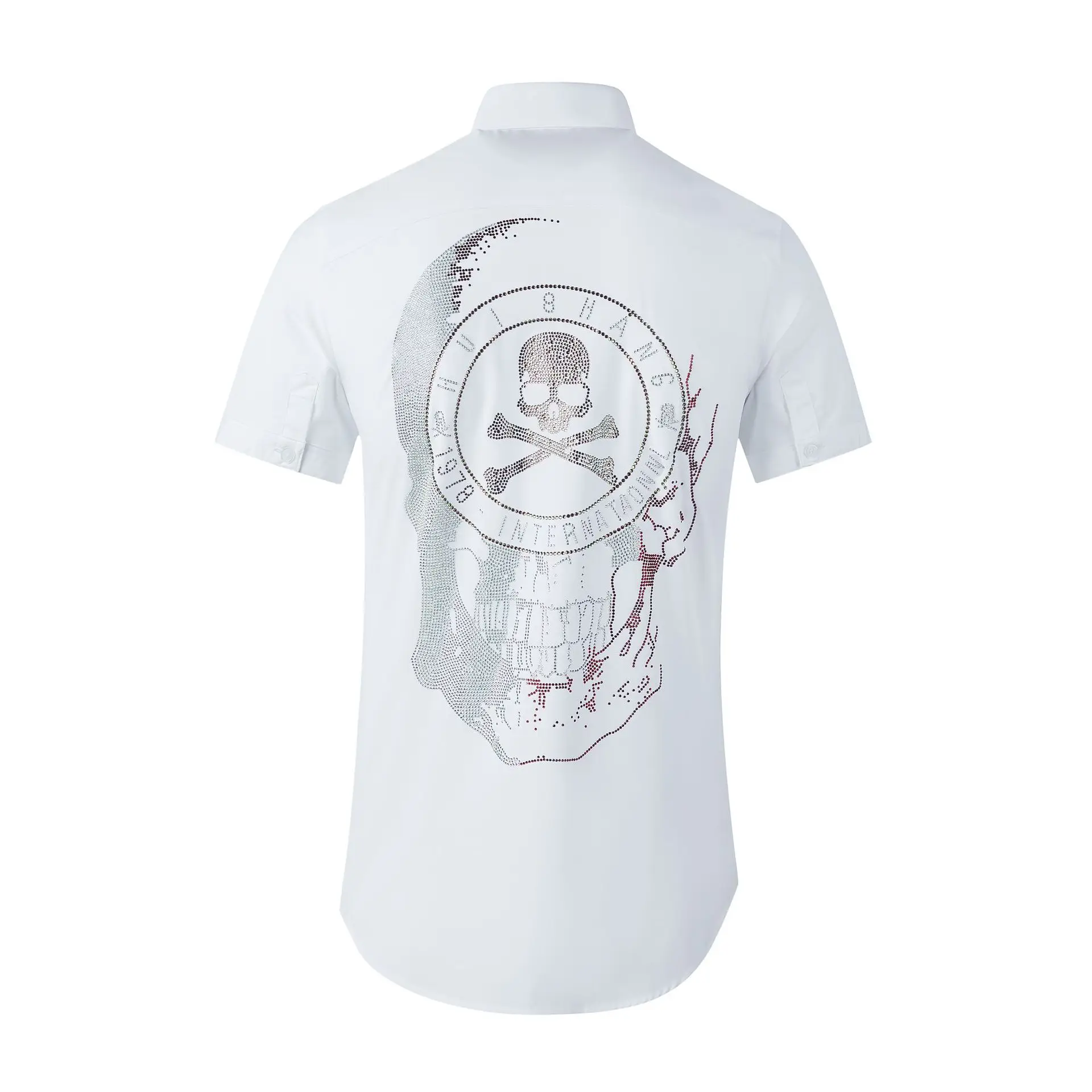 

Рубашка мужская приталенная с коротким рукавом, роскошная летняя классическая, не требует глажки, рабочая одежда, белый и черный цвета