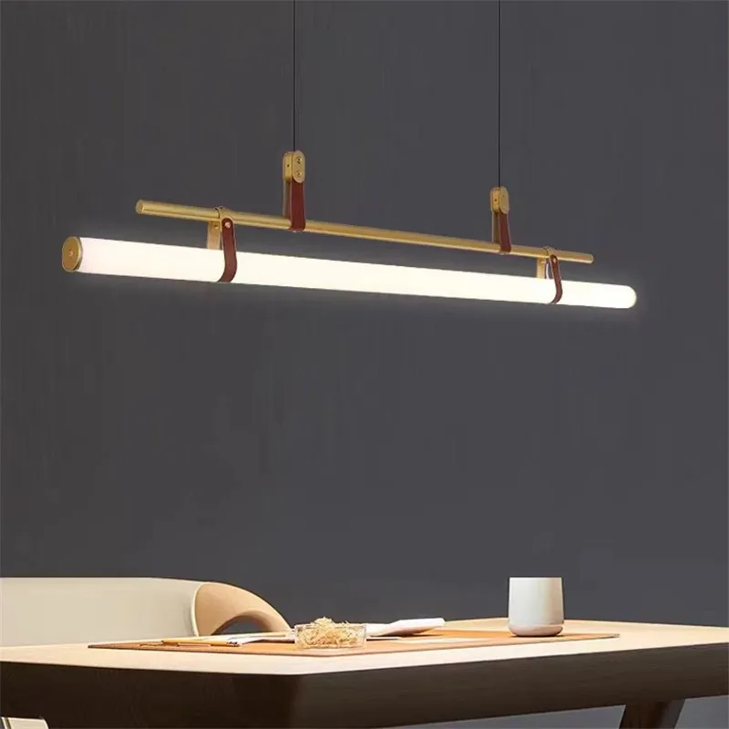 Люстра Lucien Tube современная лампа середины века длинная для кухонного стола офиса