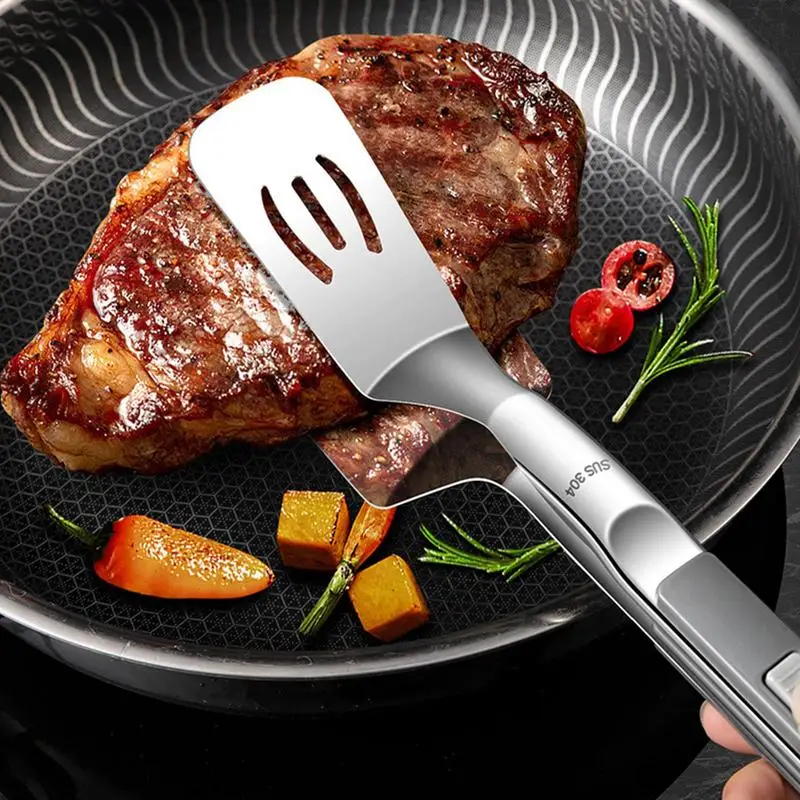 

Cooking Tong Portable Stainless Steel Food Tongs Non Slip Cooking Deep Fry Clip Clamp BBQ Tools Grill Kitchen Accessories