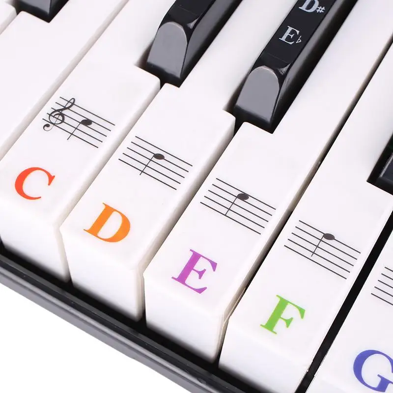 

Color Piano Stickers Piano Keyboard Stickers For Beginners Kids Piano Key Stickers Bold Large Letter For 88/76/61/54/49/37 Keys