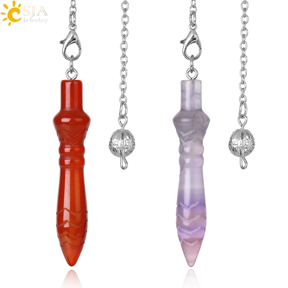 

Natural Stone Pendulum Healing Crystal Quartz Reiki Pendulos for Dowsing Women Men Cone Amulet Spiritual Divination Jewelry S971