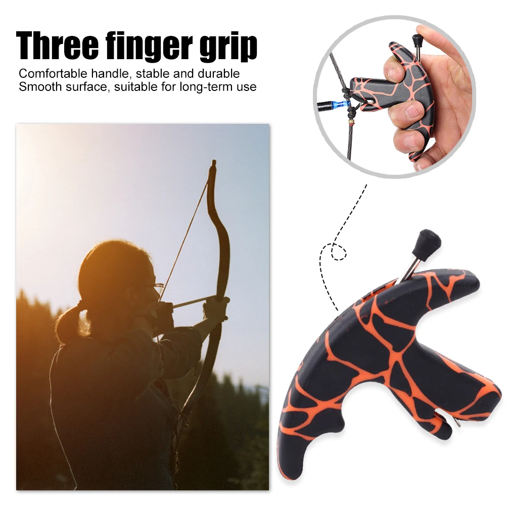 

Support Aid Auxiliary Accessory Archery Bow Release Aid 3 Finger Thumb Caliper Grip for Outdoor Hunting Practice