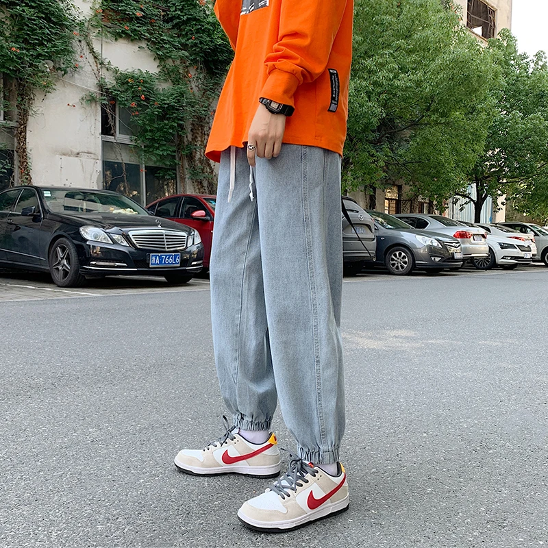 2022 Popular Ankle Banded Jean Pants Denim Cargo Pants New Streetwear Jogger Hip Hop Cotton Trousers