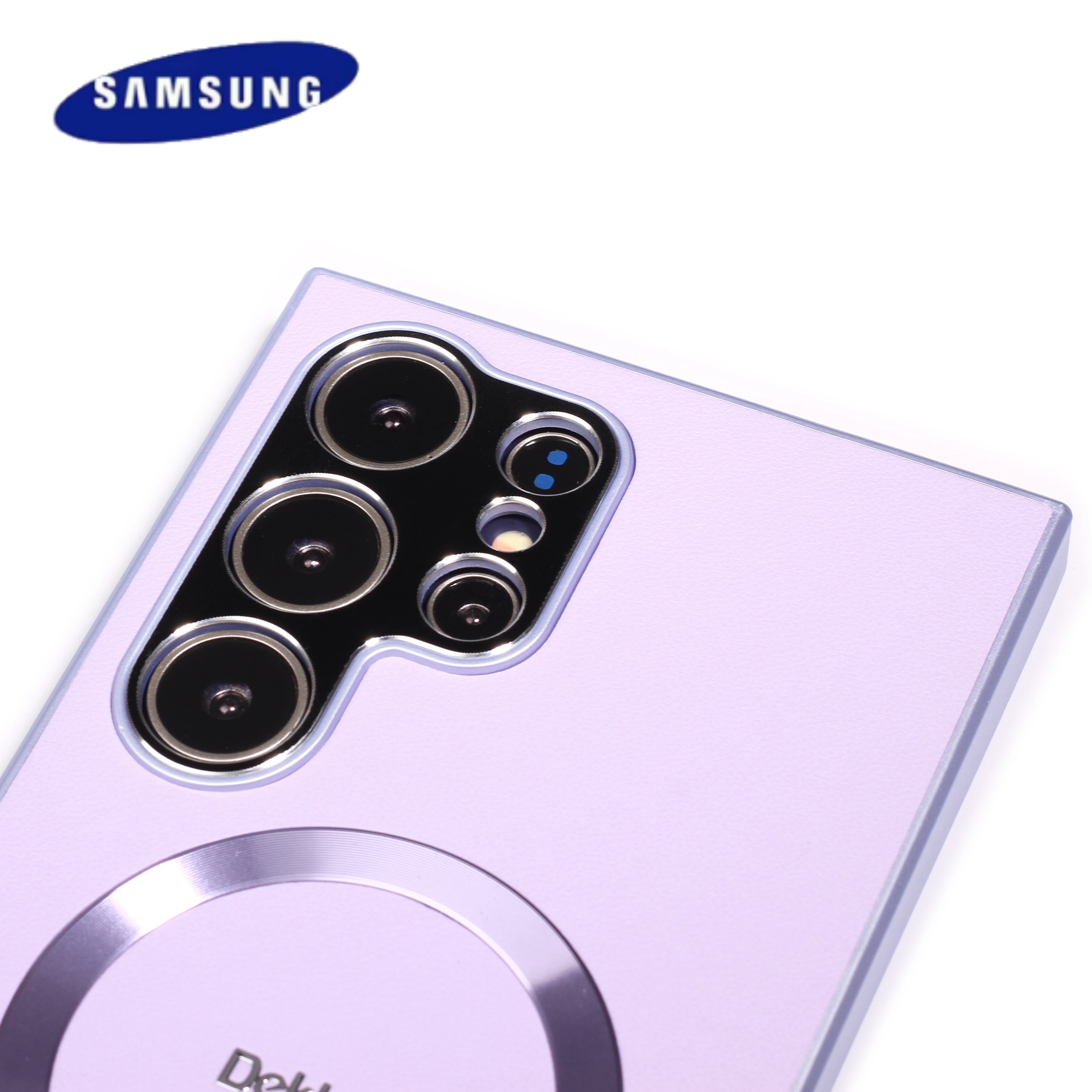 Роскошный деловой кожаный магнитный чехол для телефона Samsung S23 S24 с