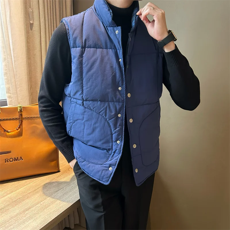 Mr. NR Корейский двусторонний жилет с воротником-стойкой куртка на хлопковой