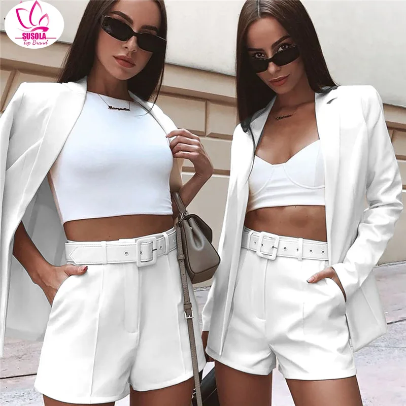 

Women's Suits Unique Shining Cool Matching Set Blazer Trend Party Night Club Shorts Suit Lady Feme Glitter Tracksuit Outfits y2k