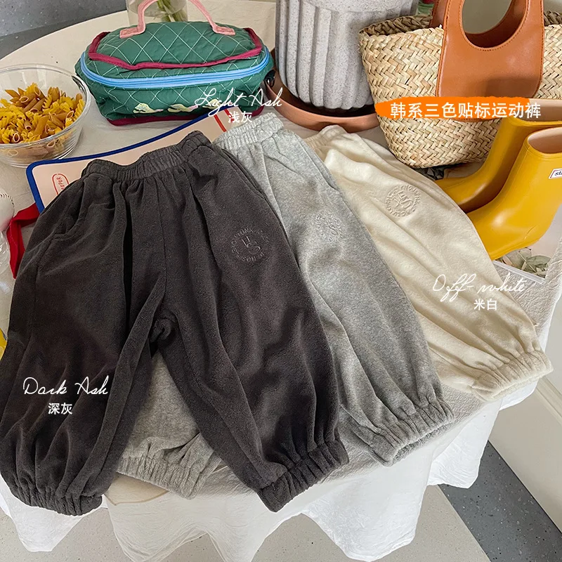 

Crawler Spring And Autumn Boys' Casual Trousers Children Baggy Pants Baby Girls Ankle-Tied Trousers Korean Style Sports Pants