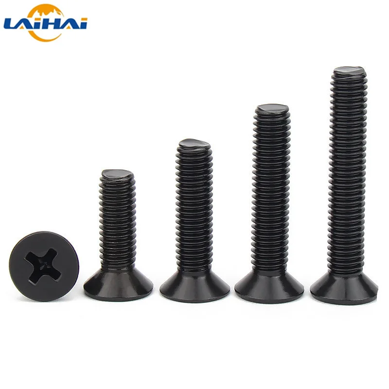 500/200/100/50/20 pieces M1 m1.2 m1.4 m1.6 M2.5 M3.5 M4 M5 small black cross pan head screw