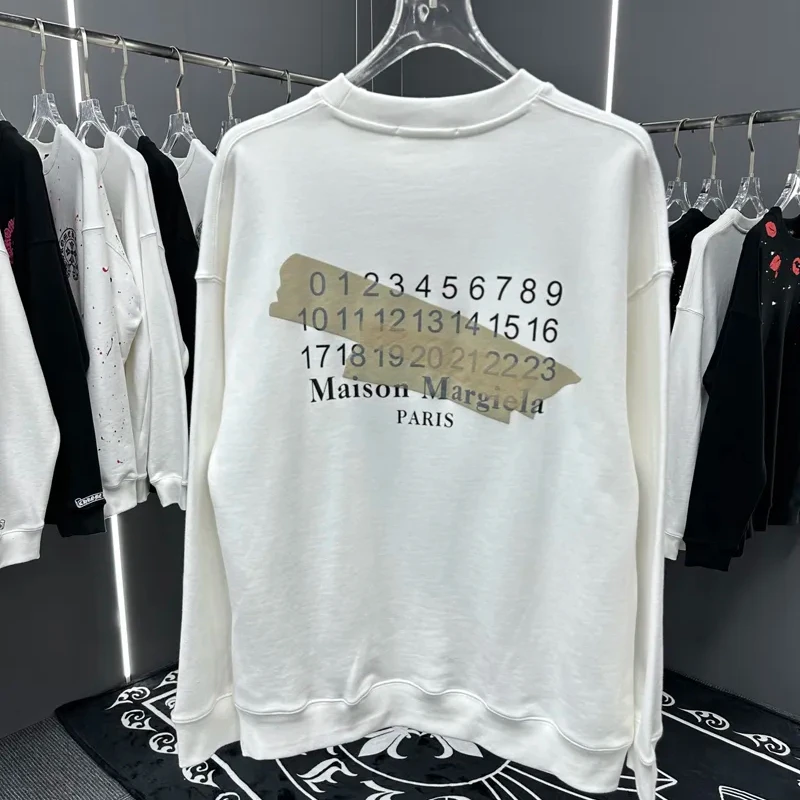 

Paris MM6 Margiela Tape Number Letter Print Hoodies Men Women Designer Maison Embroidery Logo Four Label Pullover Sweatshirts