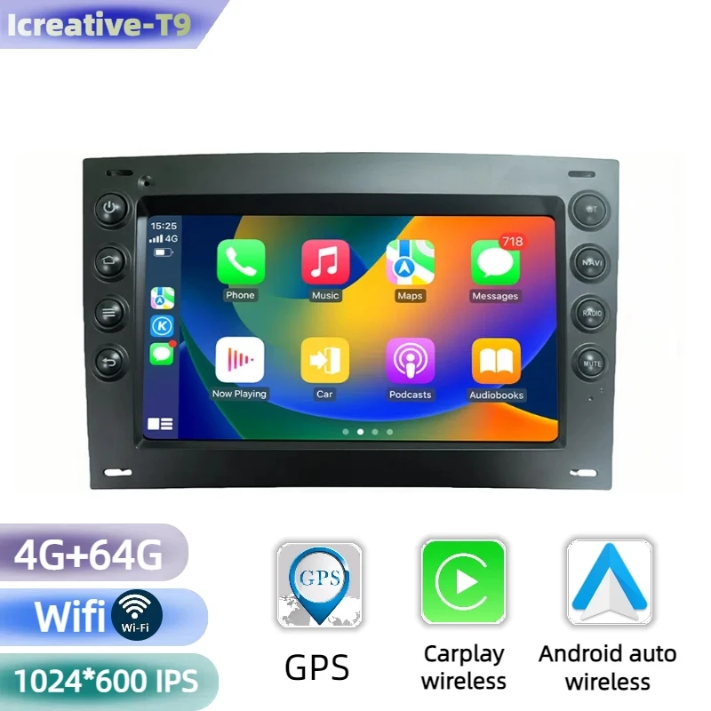 

Автомагнитола Android Для Renault Megane 2 2002-2009, 7-дюймовый Сенсорный Мультимедийный Головной Блок С Carplay