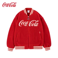 cocacola official fashion brand cashmere coat winter new couple thickened top women streetwear women top aesthetic clothes
