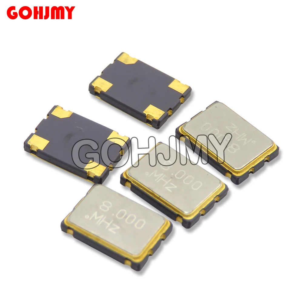 5 шт. 5070 активный кварцевый генератор SMD OSC 6 МГц 10 МГц 12 МГц 16 МГц 20 МГц 24 МГц 25 МГц 33 МГц 50 МГц 7050 5*7 Новый кварцевый генератор