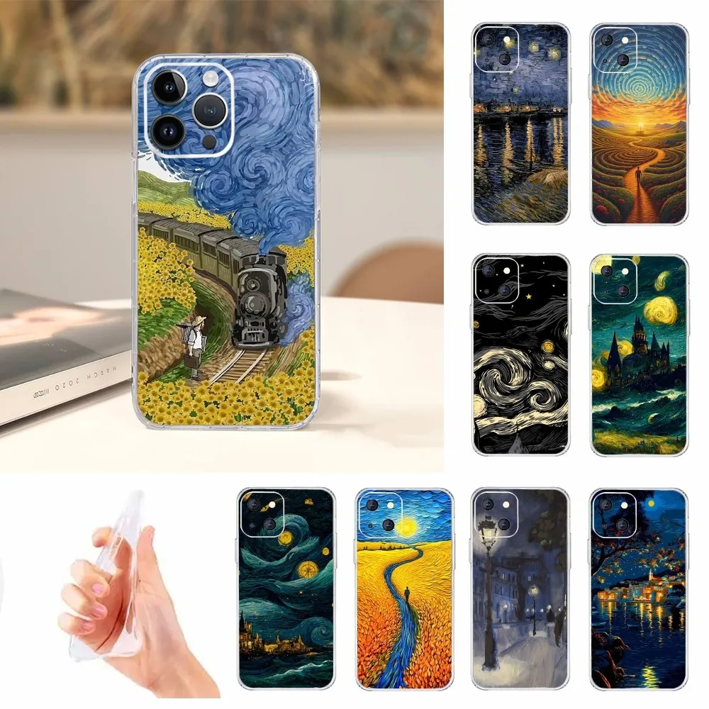 Чехол для телефона с изображением Ван г-Гога Iphone 16 15 11 13 14 Pro Max 7 8 Plus X Xr Xs 12