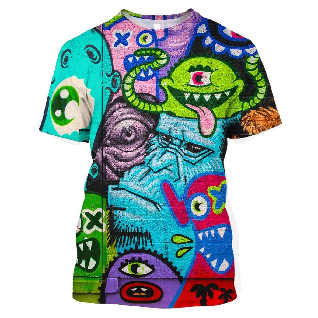

Jumeast Doodle 3D Graphic T-Shirts Hip Hop Splatoon Funny Printed Streetwear Y2k T Shirty Men Anime Sweat Baggy Drip Clothing