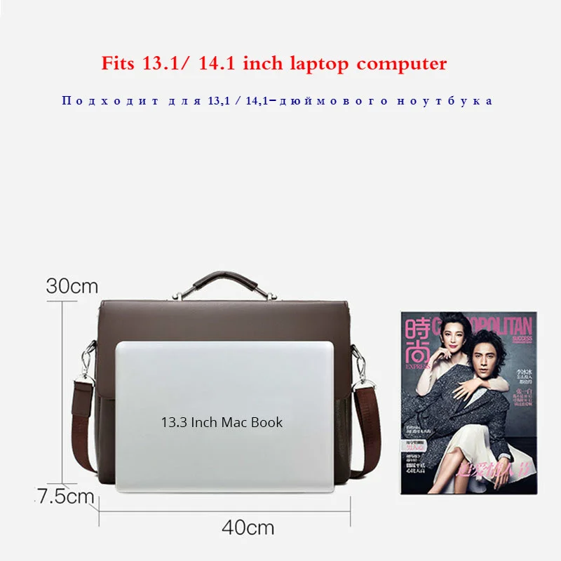 fashion business leather men shoulder bag briefcase laptop handbag 2022 casual man bag for male office messenger bags briefcases free global shipping