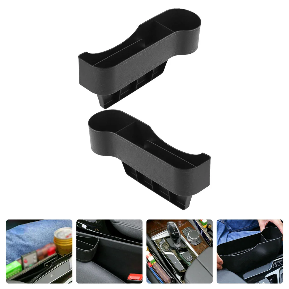 

2 Pcs Car Console Side Pocket Car Storage Box Multifunctional Seat Side Pockets Filler Container Filling Console Plastic