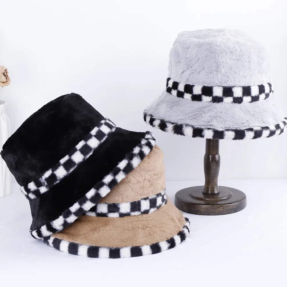 

2022 New Winter Bucket Hats for Womens Panamas Foldable fashion Splicing colour hip hop hat for gift free shipping