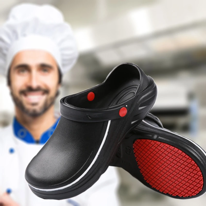

Women Men Chef Shoes Non-slip Waterproof Oilproof Kitchen Work Cook Shoe for Chef Master Unisex Hotel Restaurant Slipper Sandal