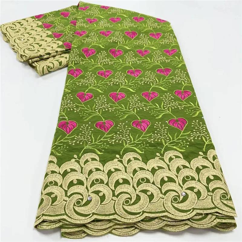 

5 ярдов, швейцарская вуаль, кружевная ткань, тяжелая вышивка бисером, Африканский высококачественный 100% хлопок с бриллиантами, популярный Дубайский стиль 9L10171