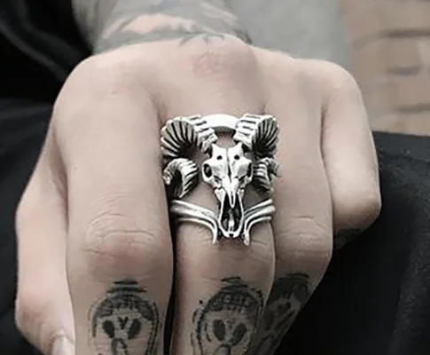 

The Latest Popular Men's Punk Sheep Head Skull Personality Rings Fashion Punk Party High Jewelry Accessories