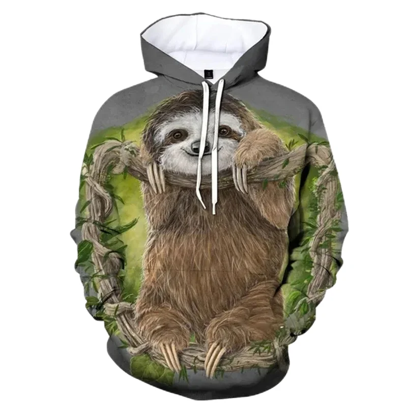 Funny Animal Sloth Graphic Sweatshirts Cute Bradypod 3D Printed Hoodies For Men Clothes Casual Women Hoody Streetwear Kid Tops