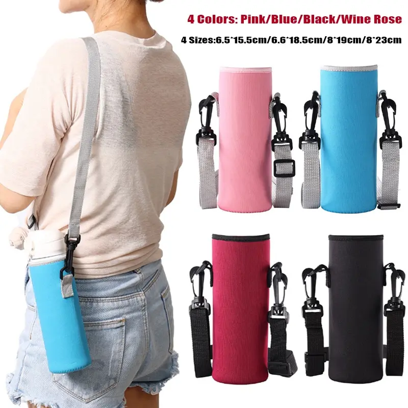 

Outdoor Sport Water Bottle Cover Useful Cup Sleeve Vacuum Cup Sleeve Pouch Portable Insulat Bag With Strap Camping Accessories
