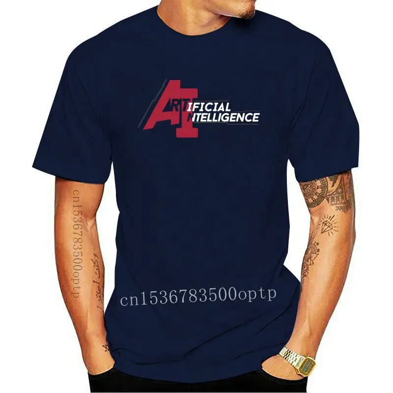 

Camiseta de inteligencia Artificial para hombre, camisa Geek con letras estampadas, Tops de algodón, ropa negra, verano, 2021
