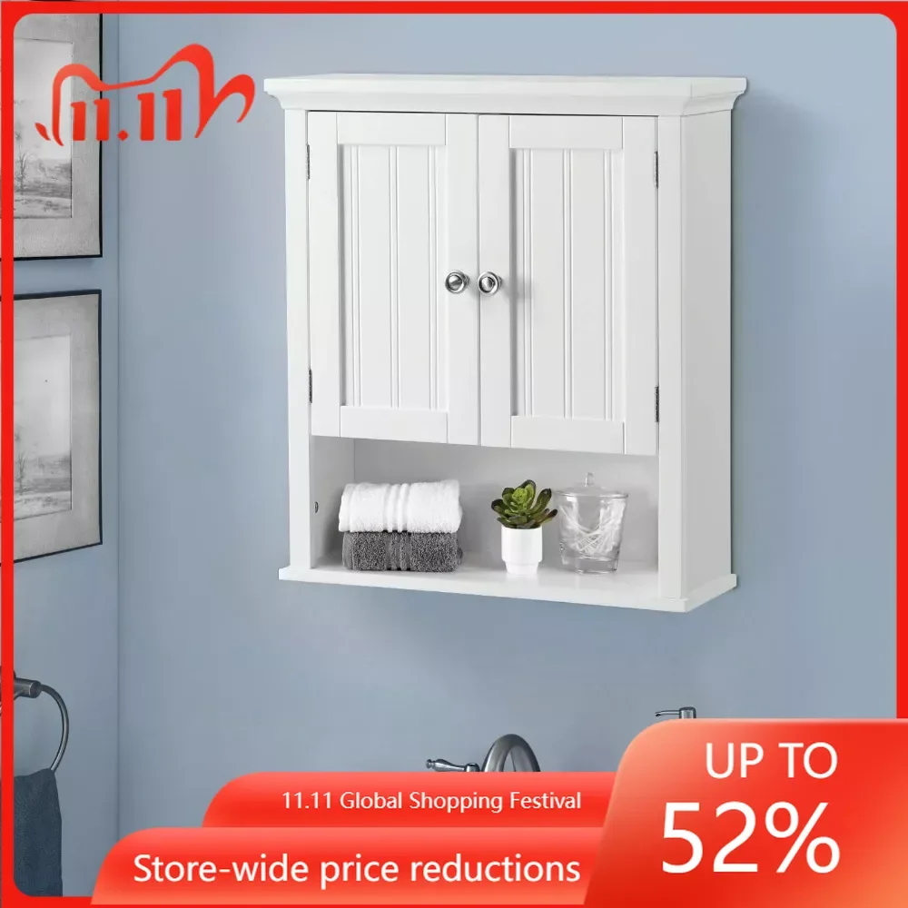 

Шкаф для хранения ванной комнаты, двухдверный настенный шкаф с полками