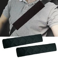 2pcs plush khakiblack car safety seat belt shoulder pad cover cushion harness comfortable driving interior car accessories