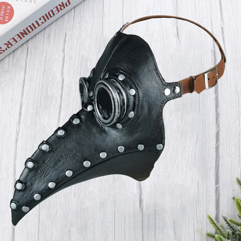

Plague PU SteamProm Props Bird Beak Masquerade Party Costume Props Black Silver