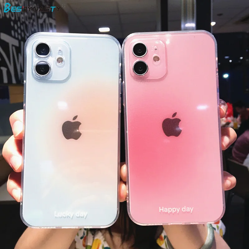

BESD Colorful Gradient Transparent Phone Case For IPhone 14 Plus Pro Max Fashion Simple Soft Shockproof Cover Iphone 14 Pro Max