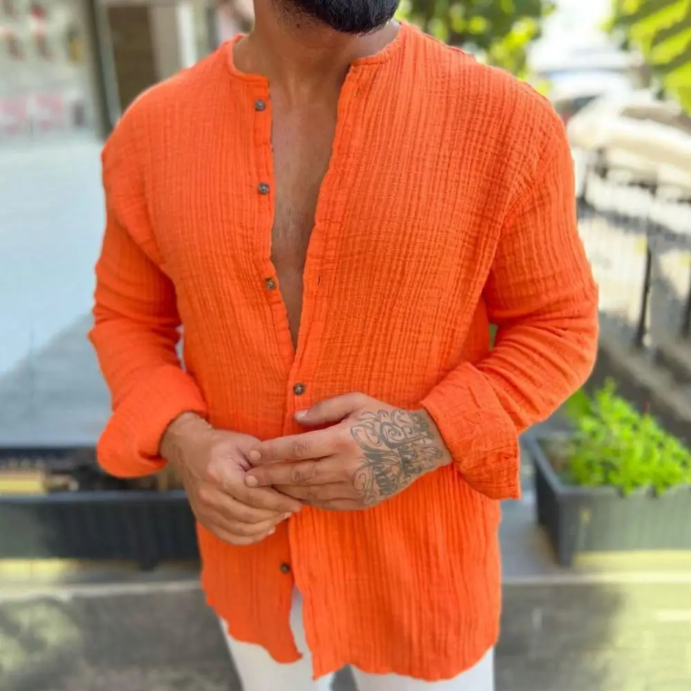 

Chic Close-fitting Men Autumn Shirt Spring Top Streetwear Thermal