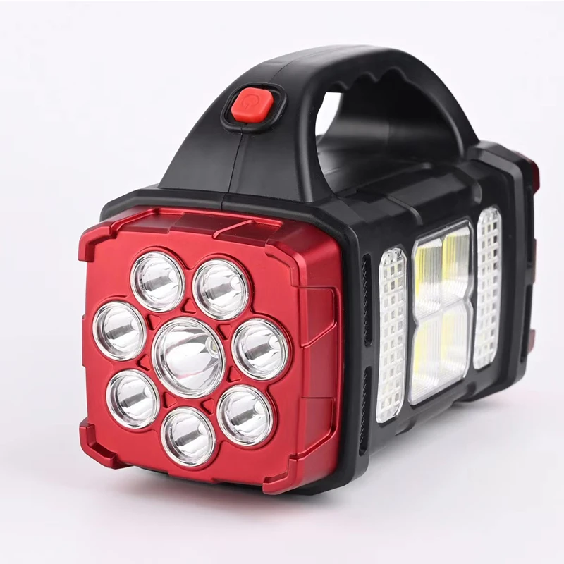 

COB outdoor multifunctional waterproof emergency portable searchlight LED solar camping light UAB strong lighting flashlight