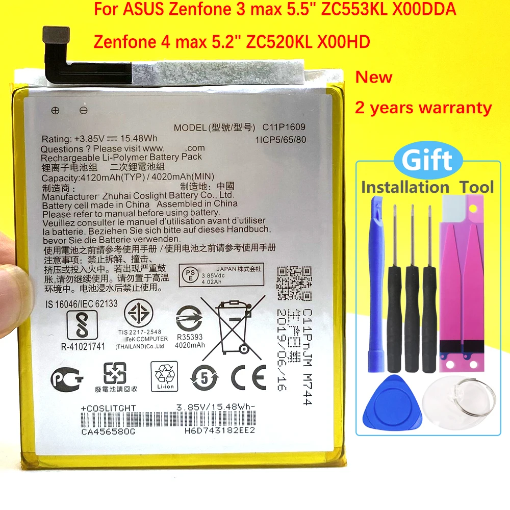 C11P1609 4100mAh nueva batería para ASUS Zenfone 3 max 5,5 