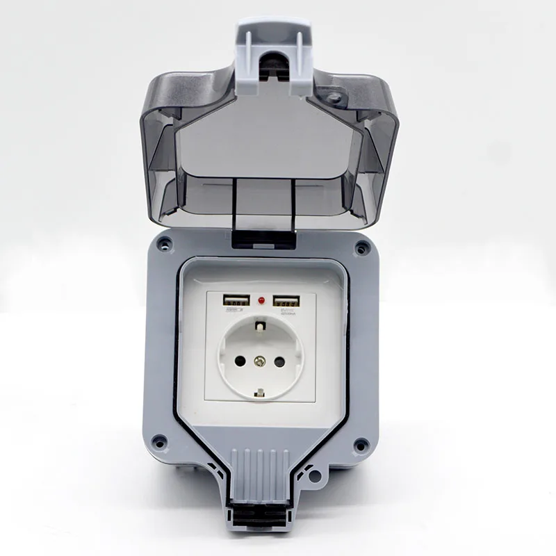 

1 шт. новая IP66 уличная водонепроницаемая USB-розетка настенная вилка стандарта ЕС 250V16A разъем питания заводская специальная