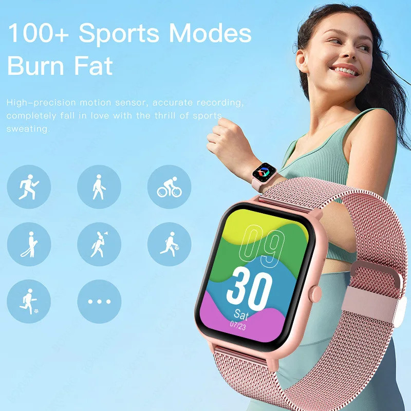 ZL54C Smart Watch 2023 New AI Voice Assistant Heart Rate Blood Pressure Blood Oxygen Sleep ZL54C Smart Watch