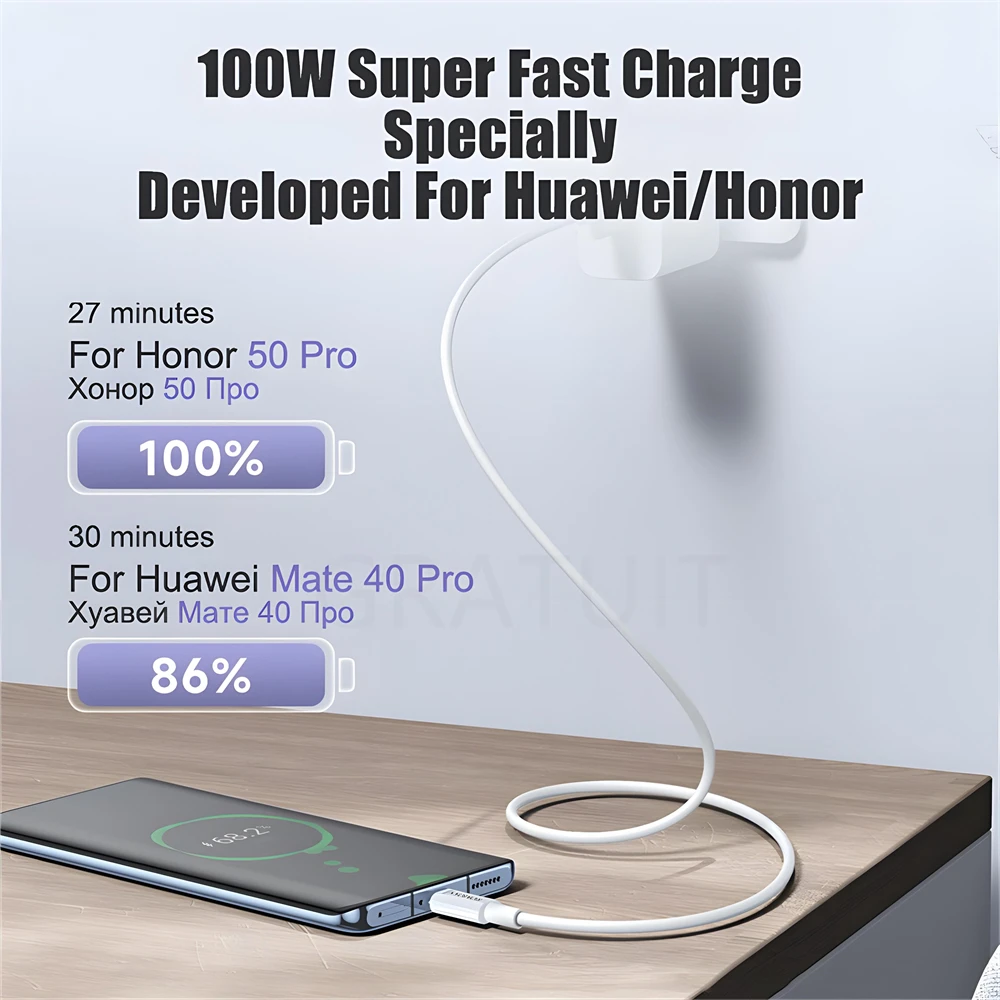 100W 7A Fast Charging USB Type C Cable for Samsung S23 Ultra Xiaomi 13 Redmi POCO Huawei Phone Charger USB C Cables Accessories