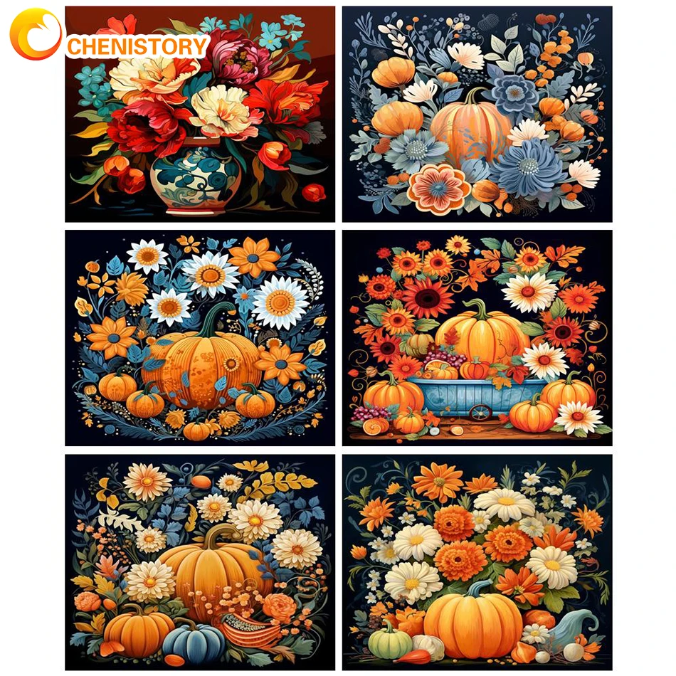 

CHENISTORY Painting By Number Flower Oil Picture DIY Kits Images Drawing Coloring By Number Paint For Adults Home Decor Wall