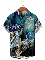 fashion mens shirt hawaiian shirt ocean jellyfish 3d printing comfortable casual short sleeve beach oversized clothes 14