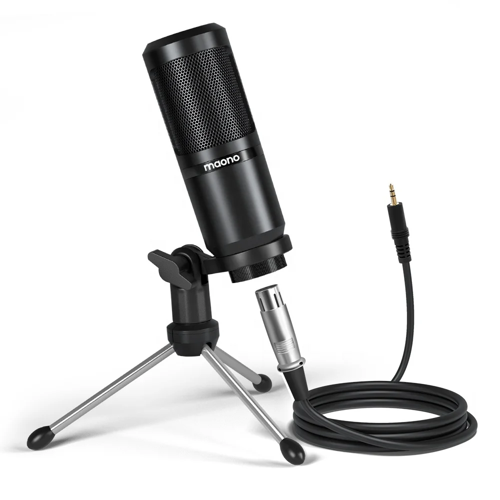 

MAONO Condenser Microphone Professional Studio XLR Desktop Recording Microphone with Tripod Desktop Conference Microphone