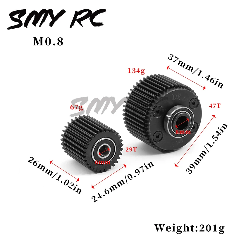 Стальная коробка передач Diff чехол Ldler комплект шестерней 47T 29T ARA311095 для ARRMA 1/10