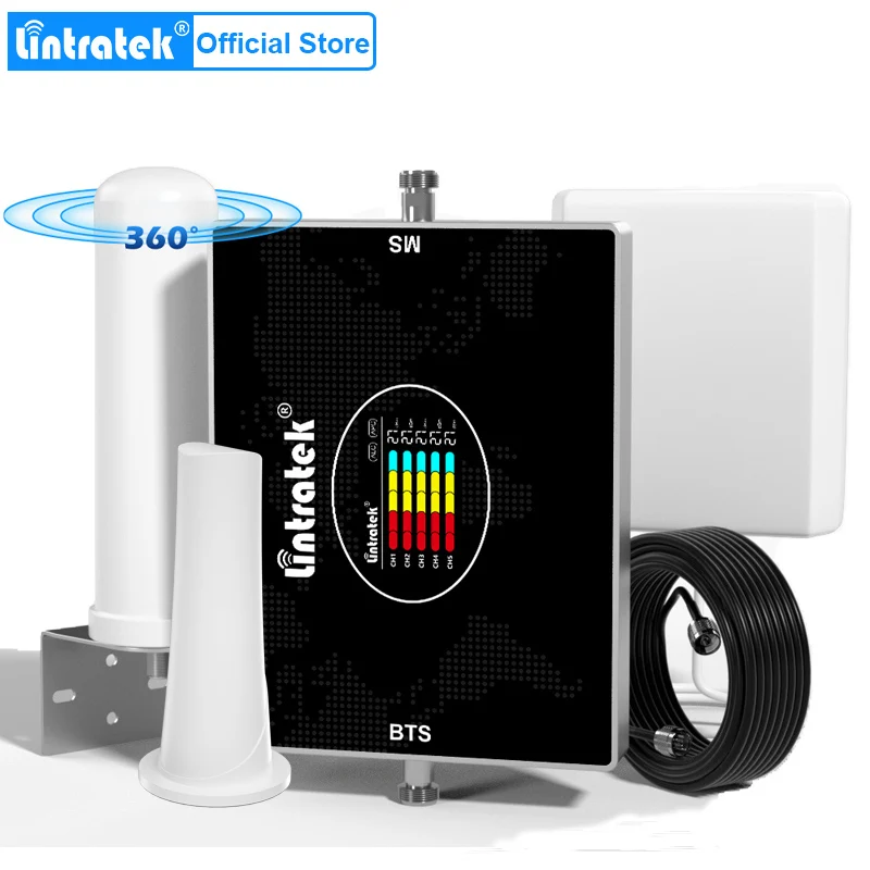Lintratek 5-Band B20 800 900 1800 2100 2600mhz 2g 3g 4g cellular Signal Booster GSM UMTS LTE Cellular Cellphone Repeater Amplifi - купить по
