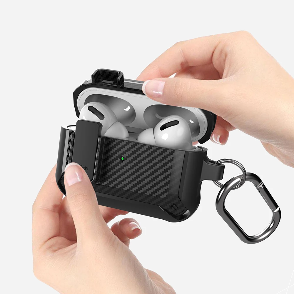 

Switch Cover for Airpods Pro Case TPU PC Protective Cover for Apple AirPods 3 2 Case Earphone Accessories Carbon Fiber Pattern