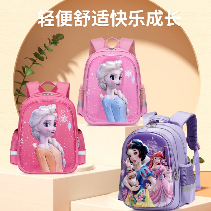 Disney Frozen Princess School Bags For Girls Elsa Anna Kindergarten Grade 1-2 Student Shoulder Orthopedic Backpack Gifts Mochila