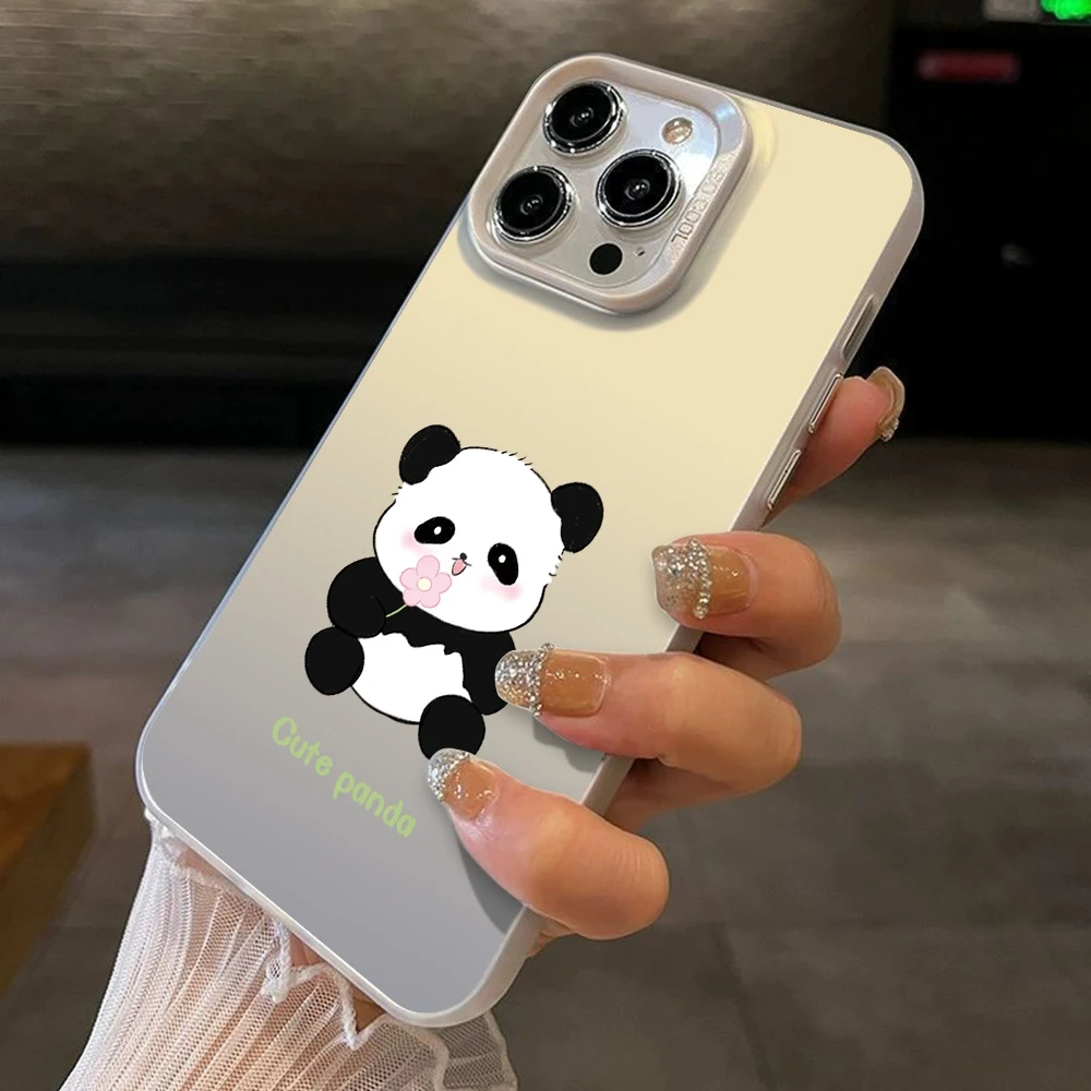 Cute Panda Case For Honor 90 200 Smart Lite Pro 90Pro Luxury Phone Cover X7C IMD Plating Protect Fundas