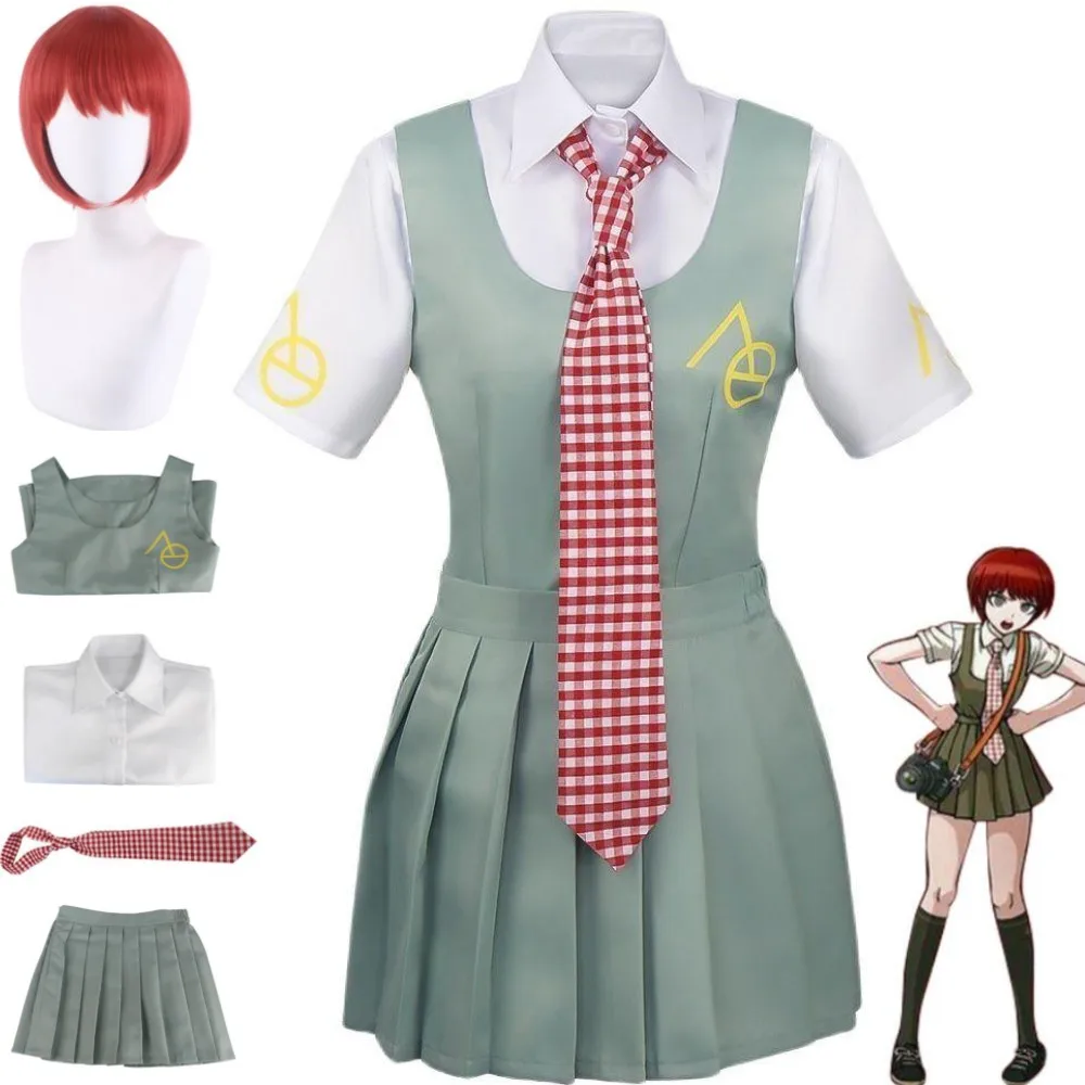

Anime Game Koizumi Mahiru Danganronpa 2:Goodbye Despair Steam Cosplay Costume Wig JK Uniform Strap Skirt Woman Kawaii Party Suit