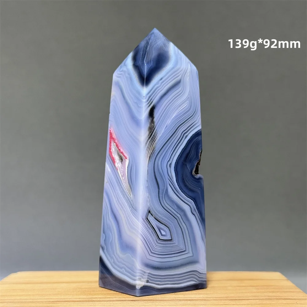 Черный агат в полоску хрустальная башня натуральный драгоценный камень аура